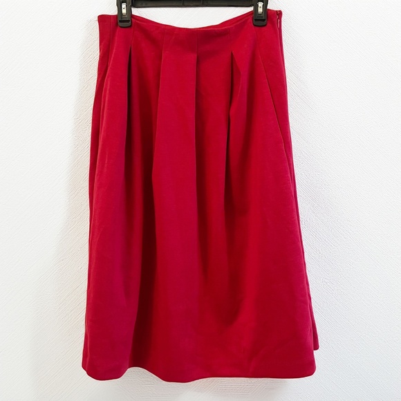 1901 | NWT Red Pleated Midi Skirt | 12 - Picture 2 of 7